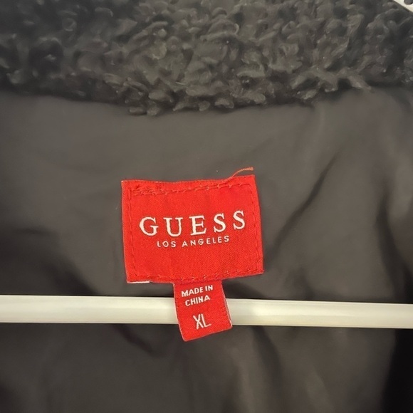 Guess Meia Teddy Bomber Jacket Black XL - Picture 7 of 8